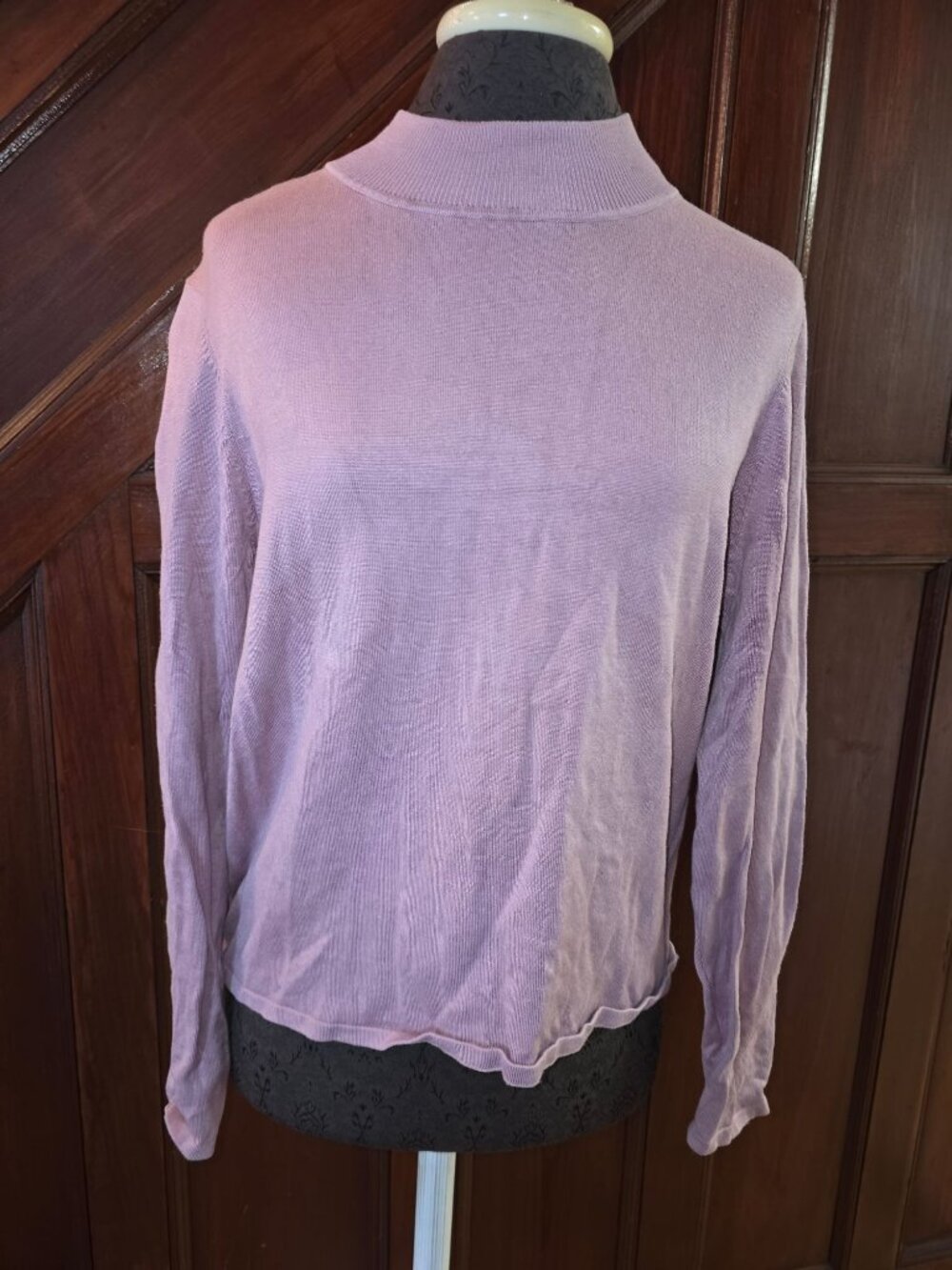 Pendleton Womens Lilac Lightweight Long Sleeve Sweater L 82% Silk 18% Nylon